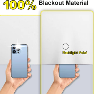 Painel Cortina 100% Blackout Adesivada com Velcr0 G - Sem Furar Parede - Cores Bege e Branco - Tamanhos para Janelas de 200x120cm Tam G