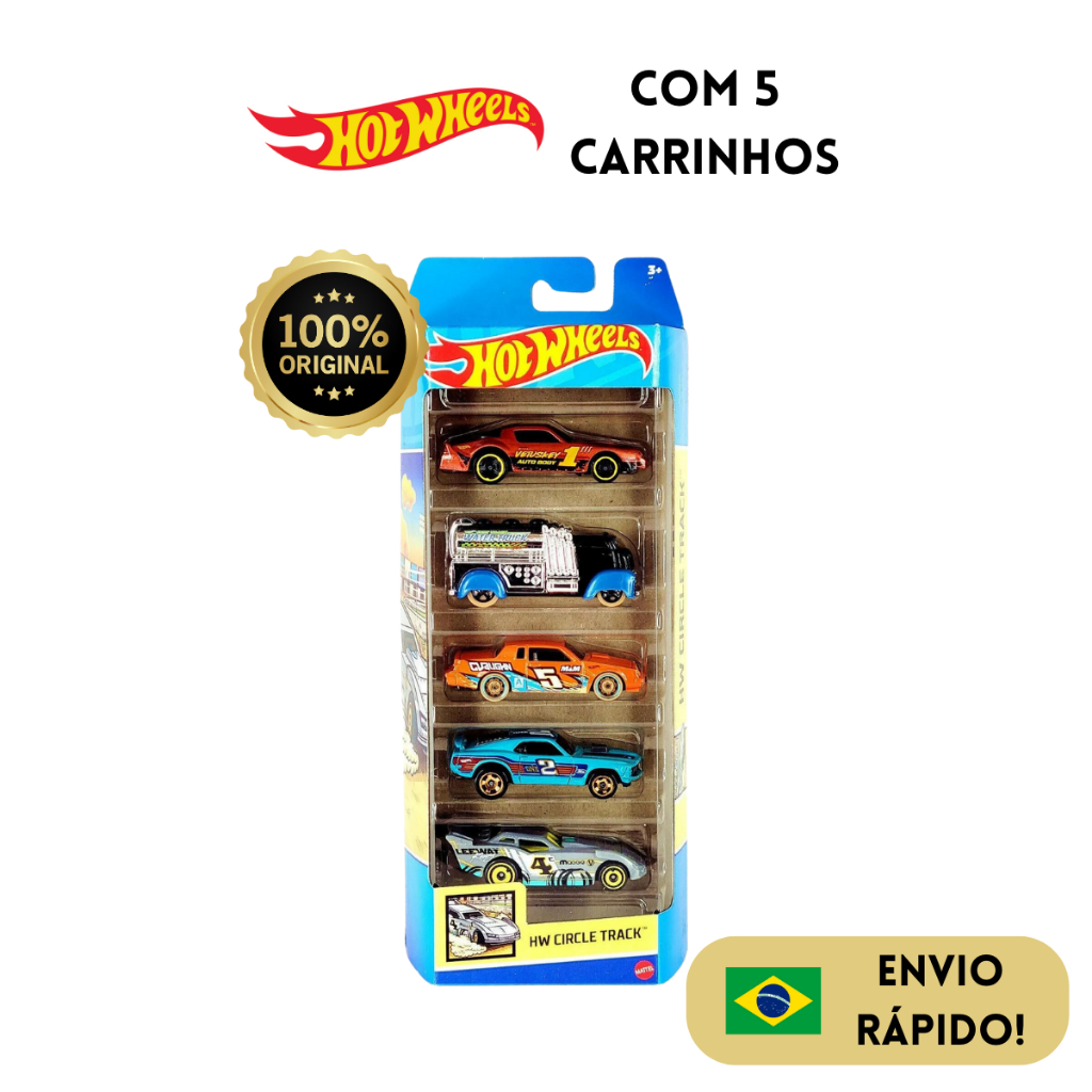 pacote 5 carros sortidos hot wheels mattel nao e possivel escolher