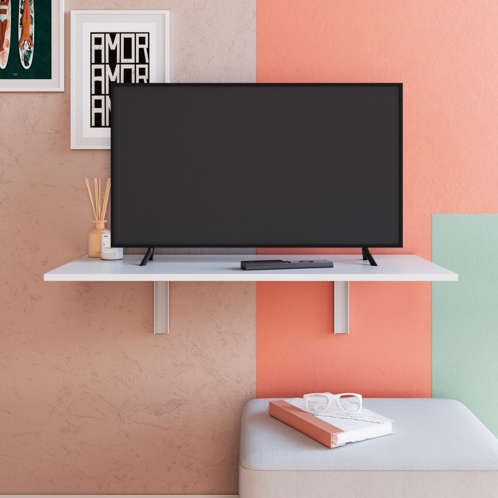 Mesa Dobrável De Parede 90x40 Branca\Preto