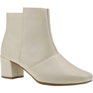 Bota Feminina Salto Grosso Cano Curto com Ziper Bico Quadrado Botinha Fashion 202-01
