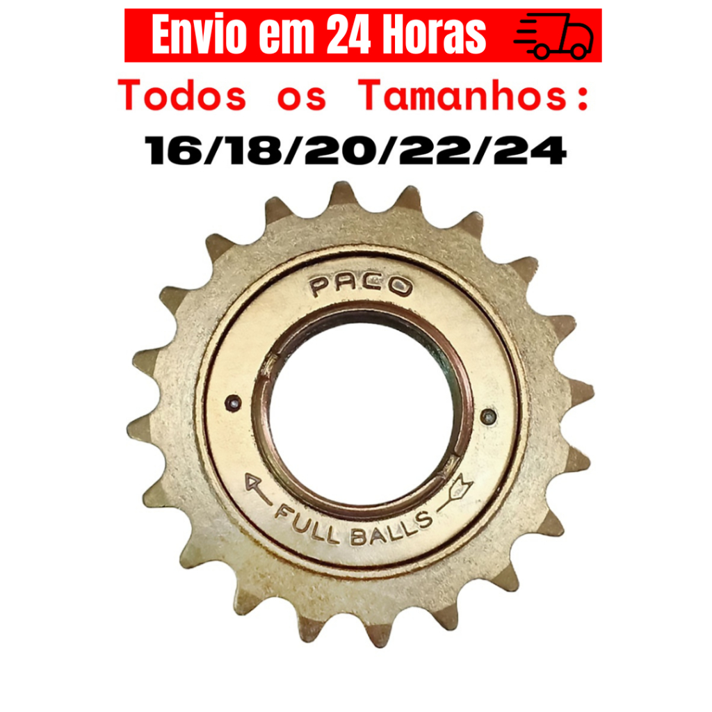 Catraca Roda Livre Esferada Dourada Bike Mtb 16/18/20/22/24 Dentes Bicicleta