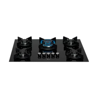 Cooktop Fischer 5Q TC Infinity Gás Mesa Vidro Preto Bivolt