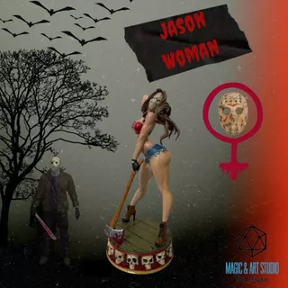 Boneco Jason Voorhees Feminina Sexta Feira 13 Terror Colecionavel Estatua Resina