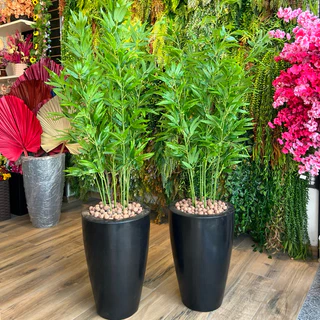 Bambu da Sorte Artificial Permanente Toque real 1 Galho 1.00MT Folhas Permanentes Artificiais - YS801025