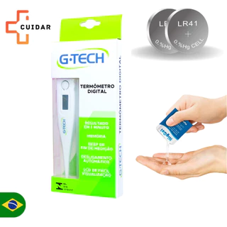 Termômetro Digital G-Tech Acompanha: 2 Pilhas e Alcool Gel - Clínico Branco - Medidor de Temperatura