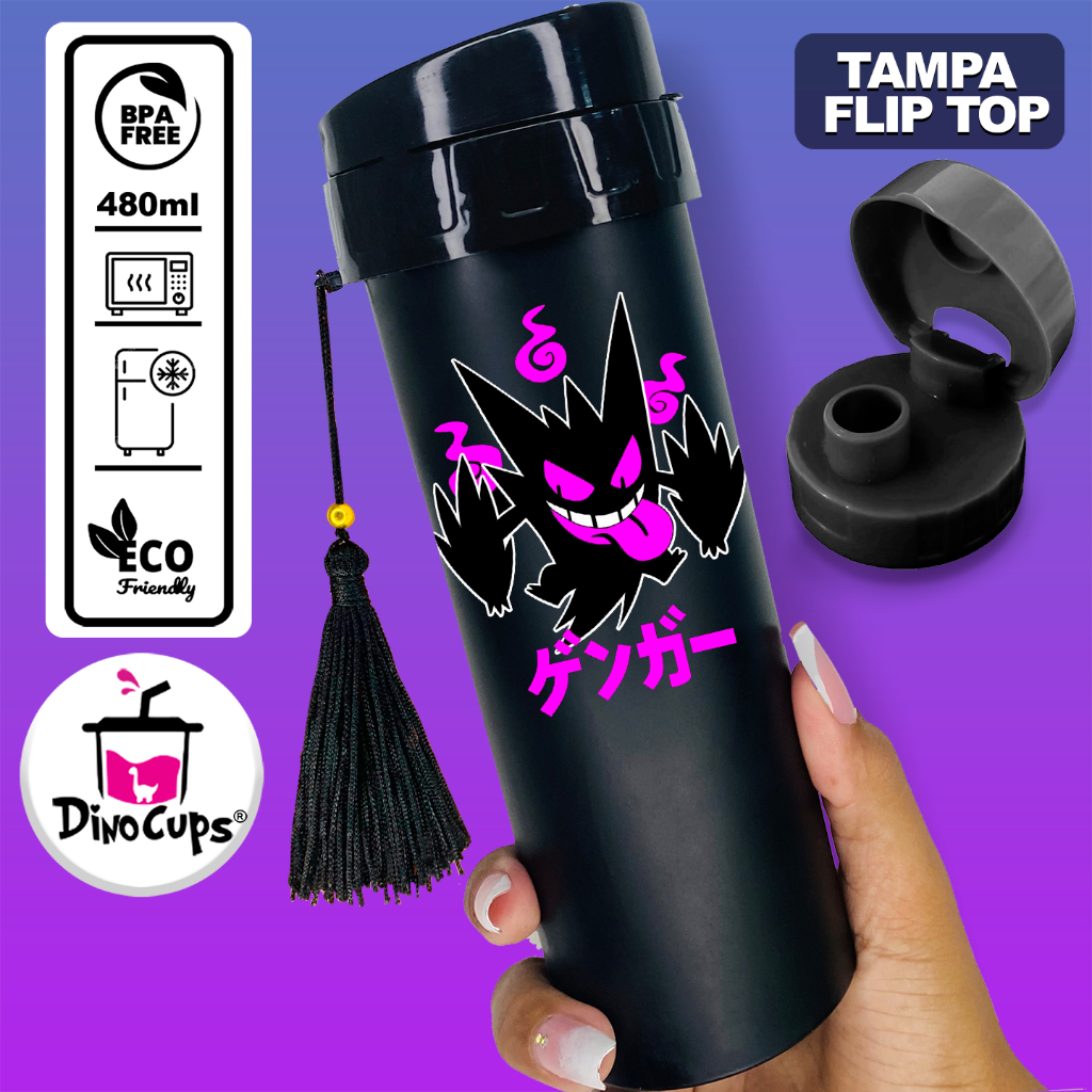 Garrafa Gengar Exclusiva Várias Cores Pokemon Anime Academia 480ml