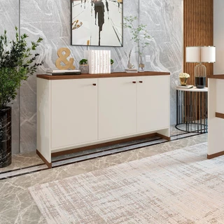 Aparador Balcão Buffet 3 Portas Tampo MDP 25mm Largura 136cm Prateleiras internas Berlin
