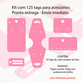 Kit 125 Tag Cartelas De Bijuteria E Semijoias Várias cores-Pronta entrega envio imediato
