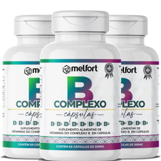 Kit 3 x Vitaminas Complexo B ( B1 B2 B3 B5 B6 B7 B9 B12 ) 180 Cápsulas