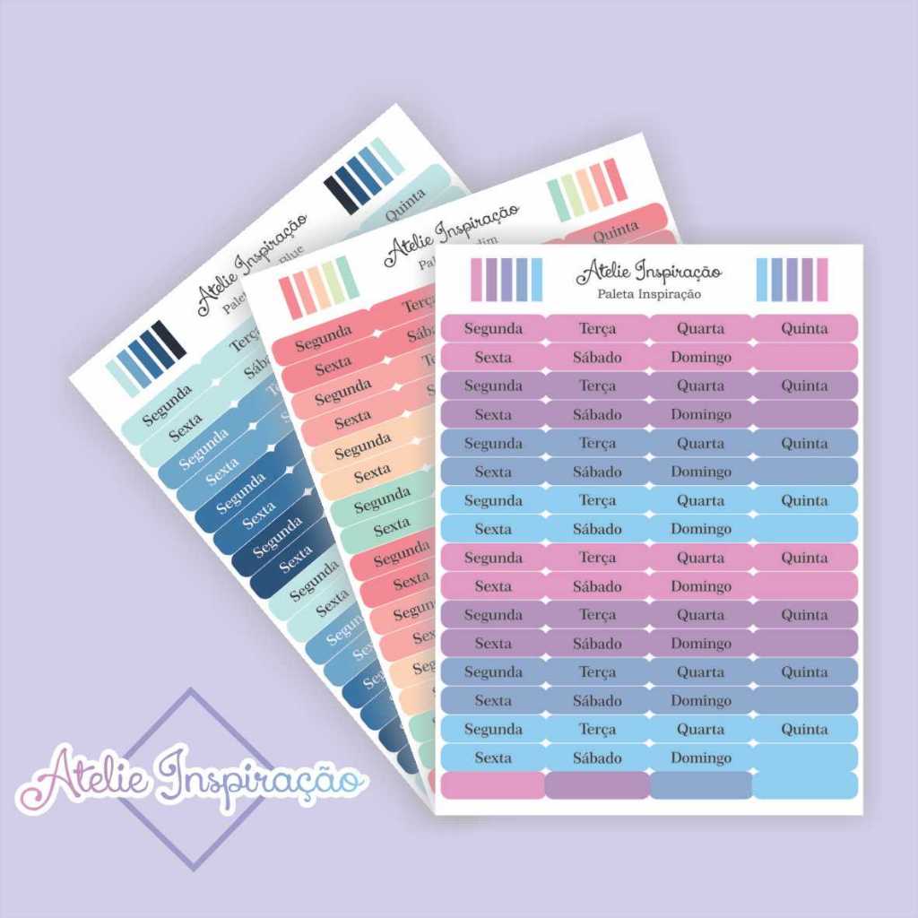 Adesivo Dias da Semana Para Planner, Bujo e Agendas