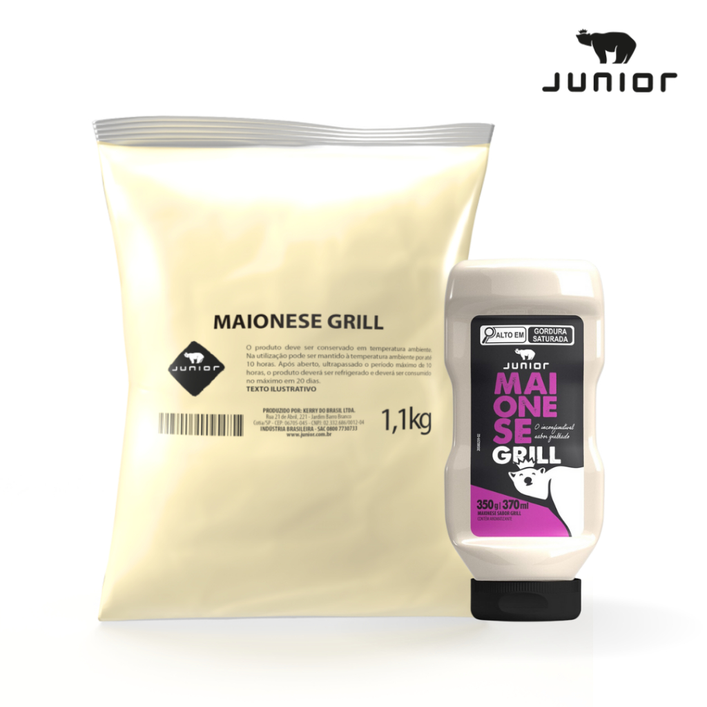 Maionese Grill Junior Molho Cremoso Gourmet Pouch 1,1Kg Molho Lanches ...