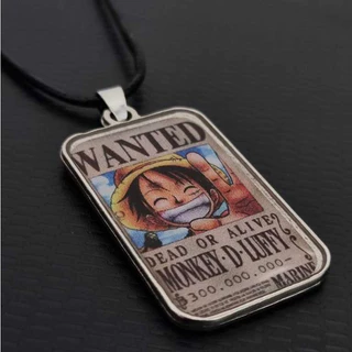 Colar One Piece Anime Placa Wanted Cordão com Ajuste