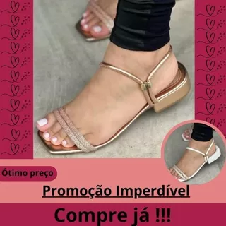 Sandália Feminina Salto Bloco Grosso Baixo Tamanco