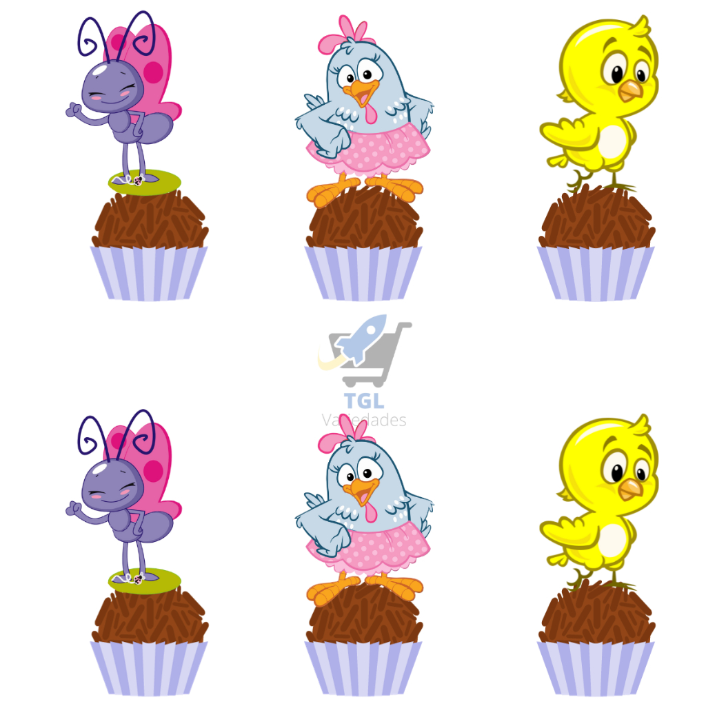 Toppers Tags De Doces Docinho Galinha Pintadinha Rosa