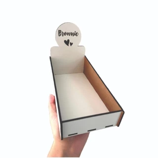 Expositor para Brownie / Pão de Mel em Mdf 3mm Branco 20x10x15cm em Oferta na Shopee