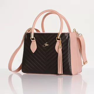 Bolsa Feminina Bicolor Transversal e de Mão Duas Cores Immateriale