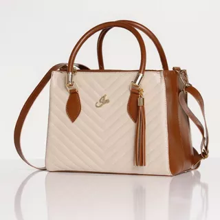 Bolsa Feminina Bicolor Transversal e de Mão Duas Cores