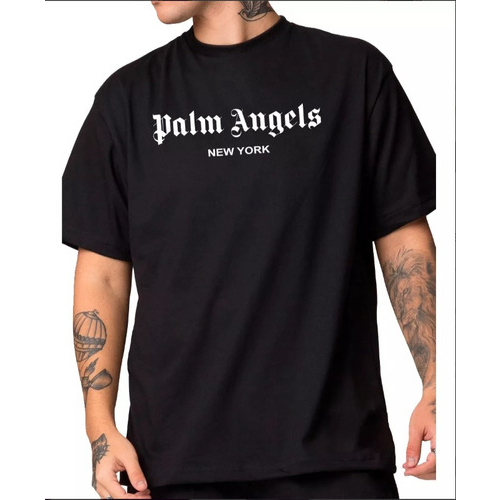 Camiseta Oversized Streetwear Unissex Estampada Palm Angels Camisa