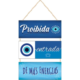 Placa com corda 3 Peças Proibida Entrada de Más Energias