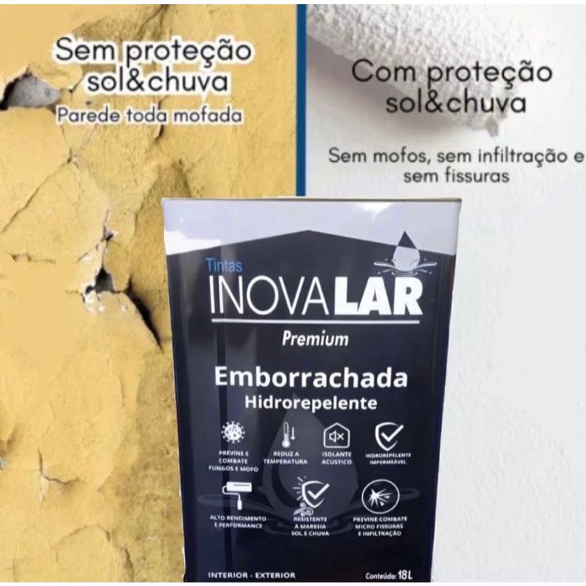 Tinta Borracha Líquida Flexível Premium Hidrorrepelente 18 L - Inovalar