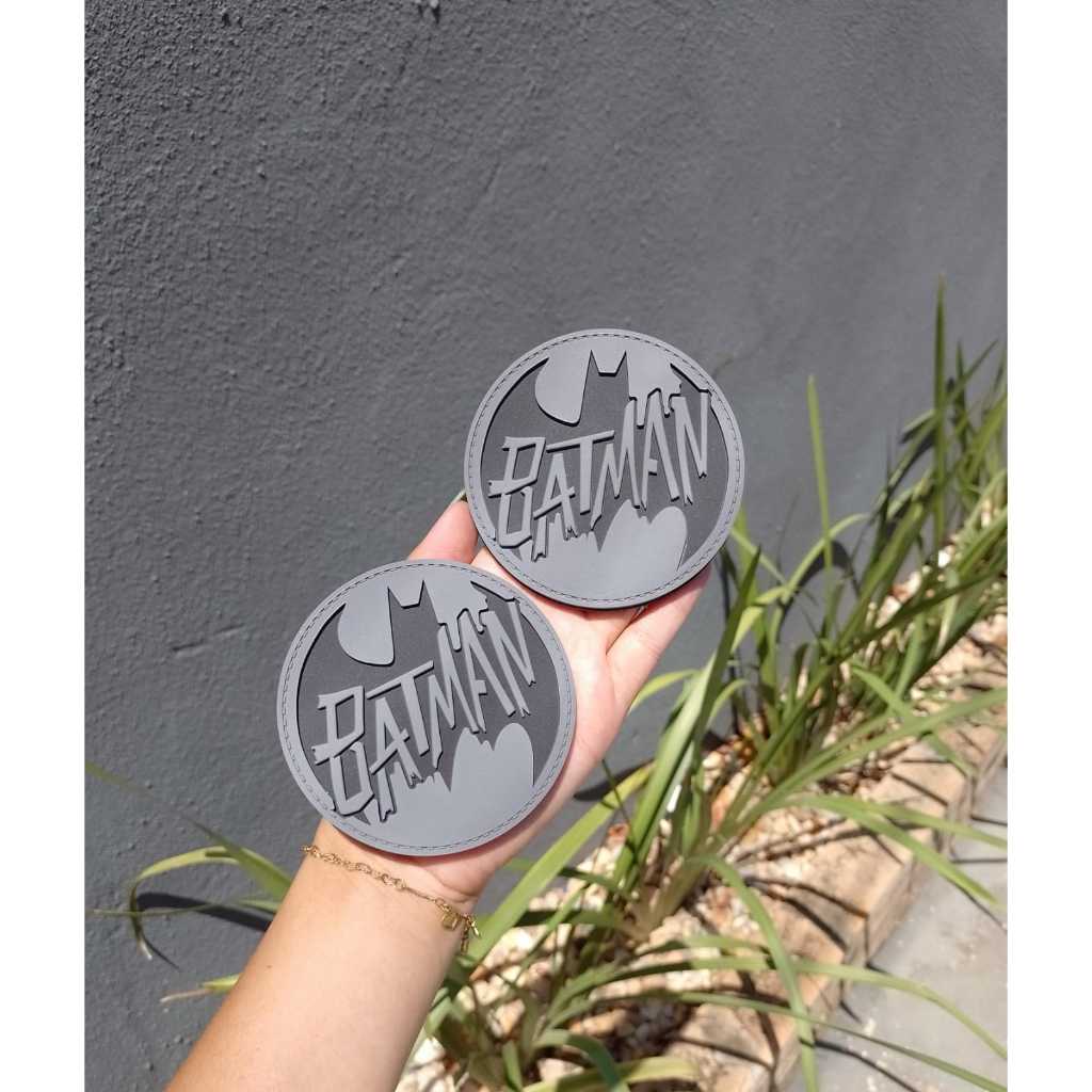 6 Porta Copo Batman Morcego Emborrachado Apoio Para Copo