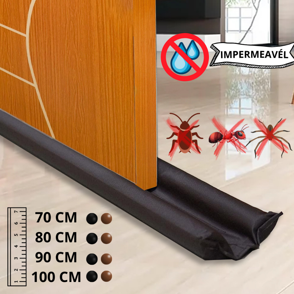 Protetor de Porta 80cm e 90cm Veda Rolinho Contra insetos Vedação duplo Bicho Vedapó Bichinho atacado promoção diversas cores tabaco preto