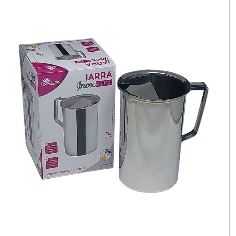 Jarra Inox - 1 Litro - Em Casa Tem | Shopee Brasil