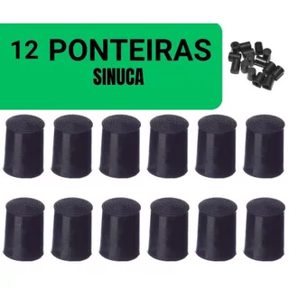 12 Ponteiras de Plástico Virola Rista Preta Para Taco Simples de Sinuca Bilhar Snooker Kit Ponteira Ponta