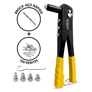 Kit Rebitadeira Alicate Rebitador Manual 9.5" + Broca + 100 rebites ou só o Alicate Rebitador