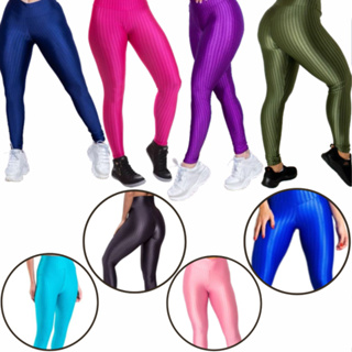 Calça Legging Feminina Fitness Cirrê Preta Cós Alto - Feira da