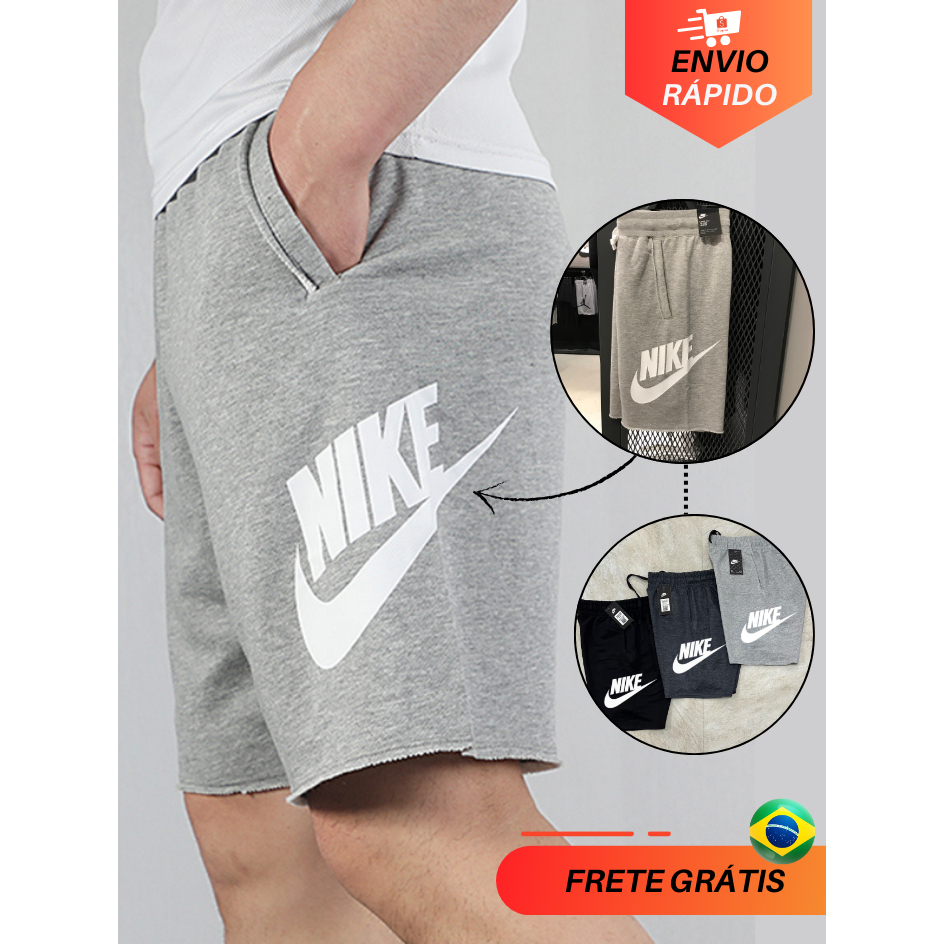 Bermuda Masculina Moletom achadinhos da shopee short Masculino Esportivo Dryfit