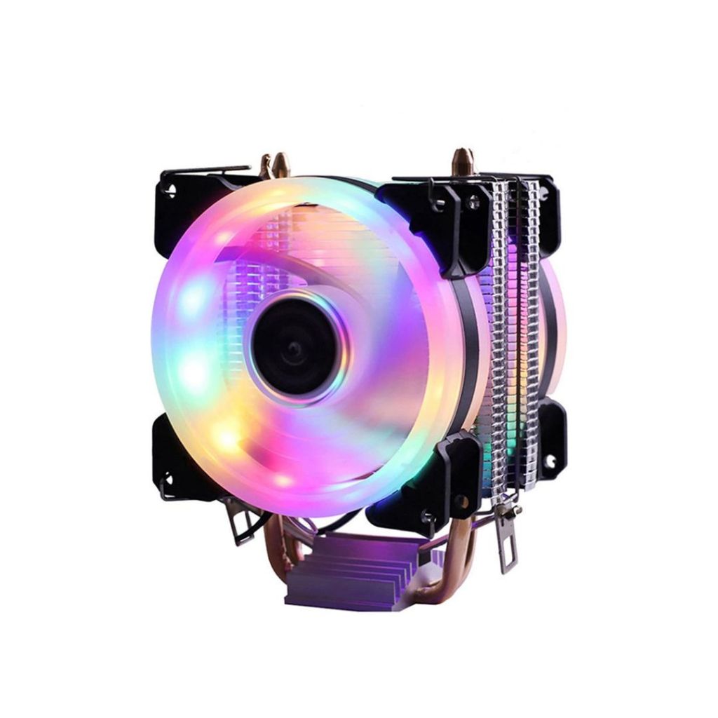 Cooler Universal Para Processador 1200 1366 1700 2011 1150 1151 1155 FM2+/AM3+ Fan Duplo Rgb Intel/amd