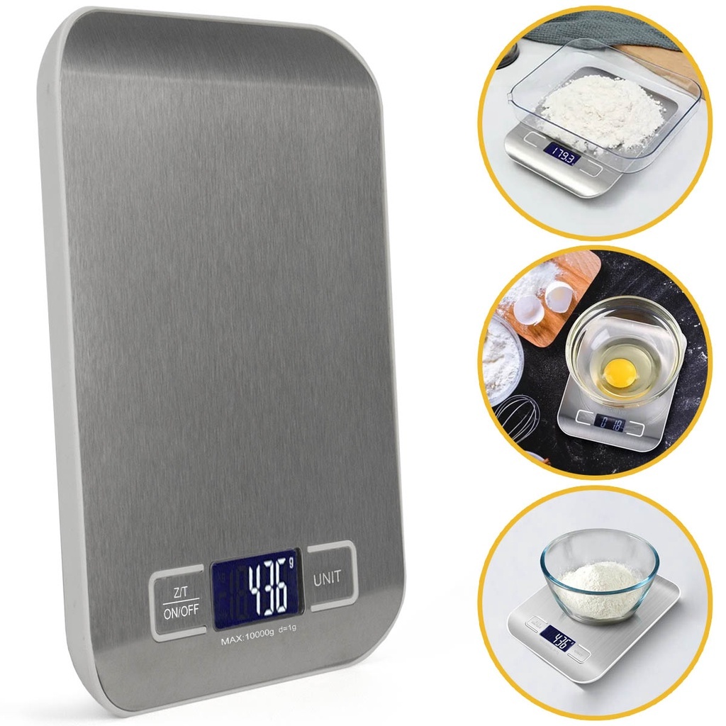 Balança de Cozinha Digital Inox 1g Até 10kg Precisão