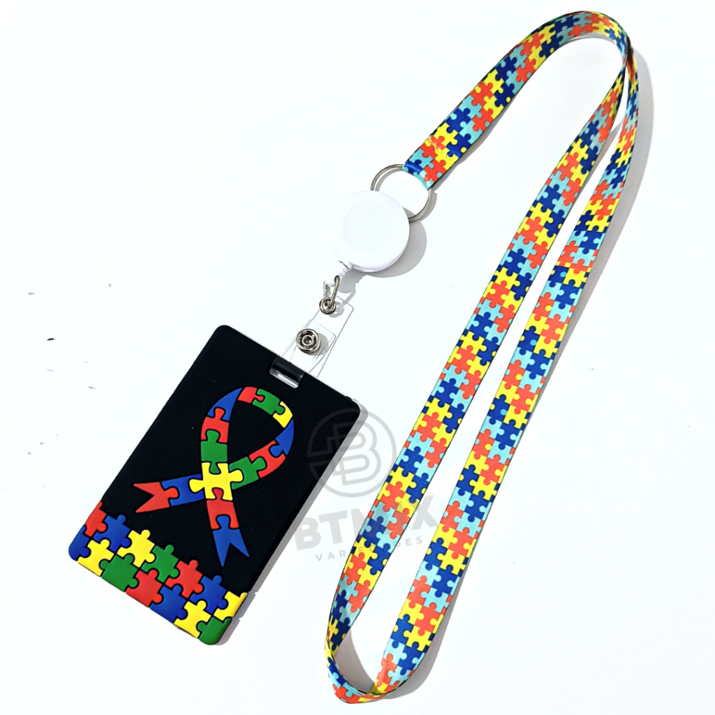 Cordão de Identificação Autismo/Autista + Porta Cartão Emborrachado Autismo/Autista