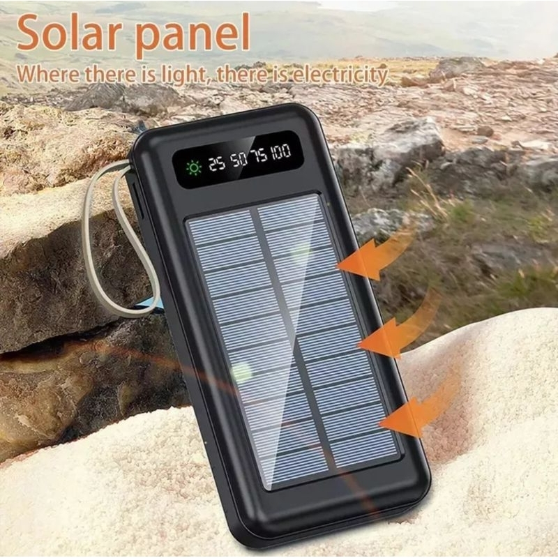 Carregador Portátil Celular Power Bank Solar 2.1a 10000mah Com Placa Solar
