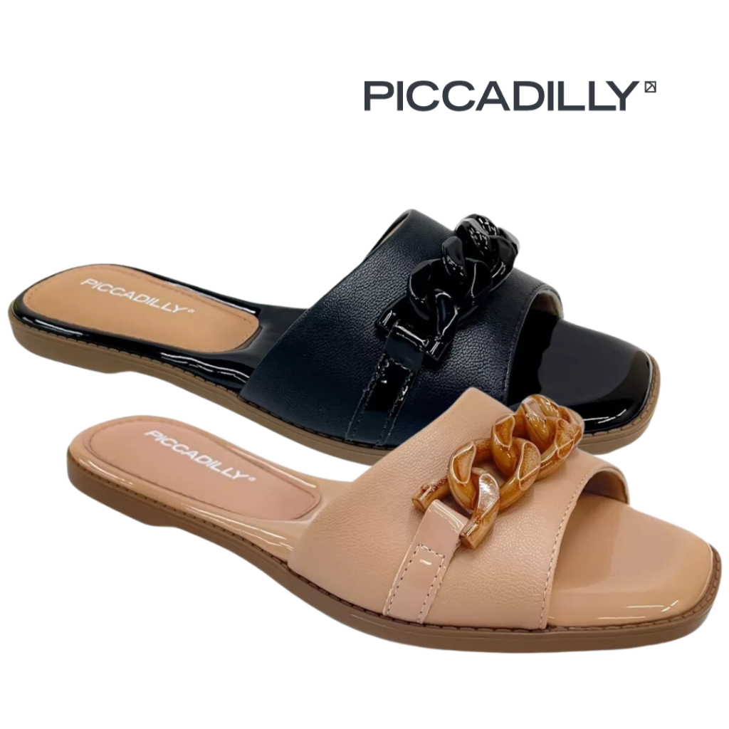 Sandalia rasteira best sale piccadilly preta