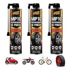 Kit 3 Reparador de Pneus Instantaneo MP10 400ml Mundial Prime