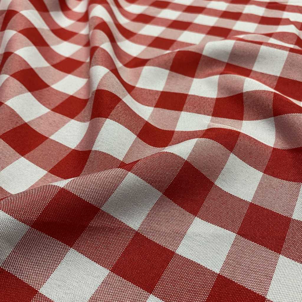 Tecido Xadrez Vermelho Para Toalhas de Mesa 1,40m- 100% Poliéster
