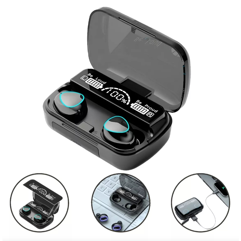 Fone de ouvido M10 bluetooth 5.3 Power bank