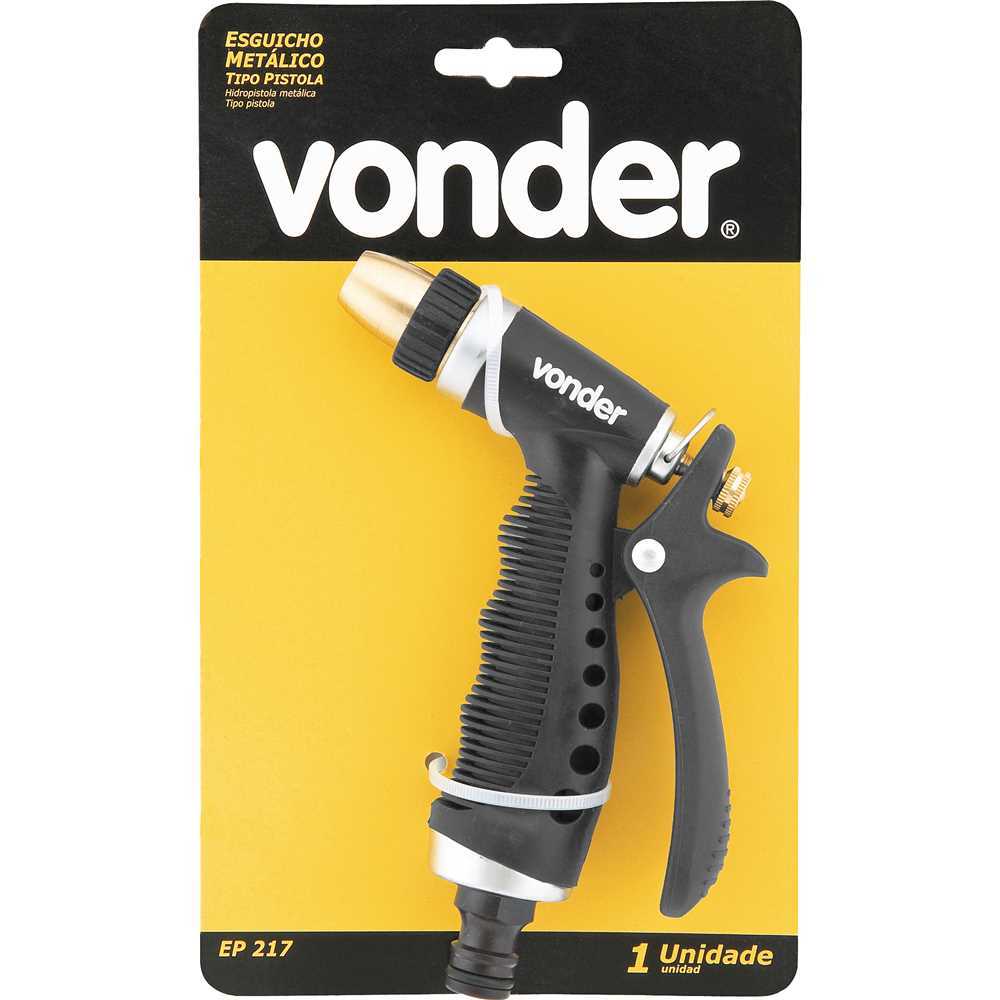 Esguicho metálico para jardim, tipo pistola, engate 1/2", EP 217, VONDER