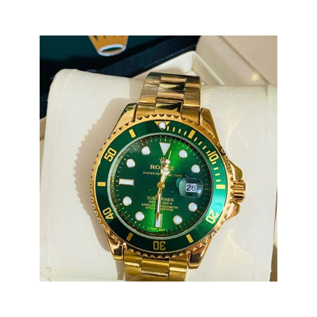 Relogio Masculino Rolex Submariner Verde linha GOLD aprova d´agua