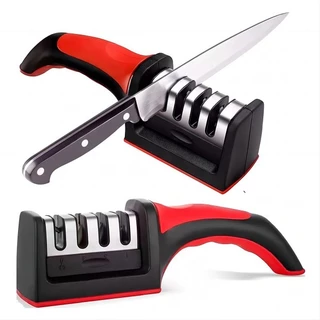 Amolador Afiador De Facas Em Aço Inox Profissional Com 3 Afiadores Profissional em Oferta na Shopee