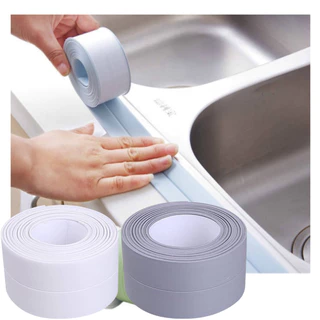 Kit até 3 Fita Antimofo Selante Branca De Pvc À Prova D 'Água Para Cozinha / Banheiro / Banheira