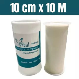 Fita Cirúrgica Microporosa Adesiva Para Curativo Bandagem Hipoalérgica BRANCA 10CM X 10M - VITAMEDICAL