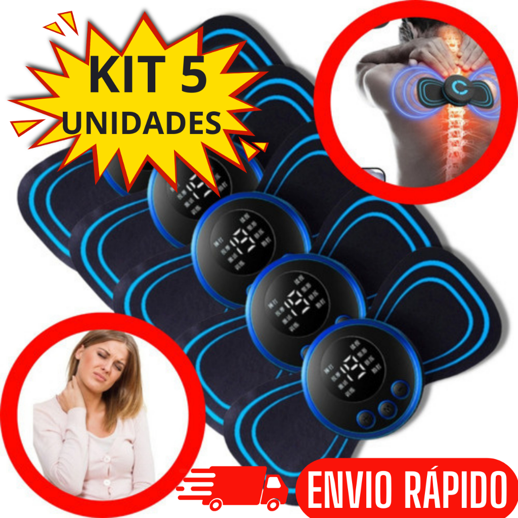 Mini Massageador Elétrico Portátil Cervical EMS Alivia Dores Corpo Pescoço Lombar Coluna