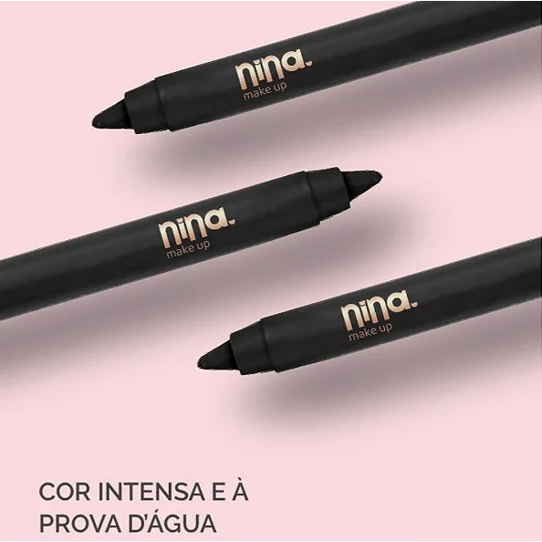 Lápis Delineador para Olhos Carbon Black - Nina Makeup-3891