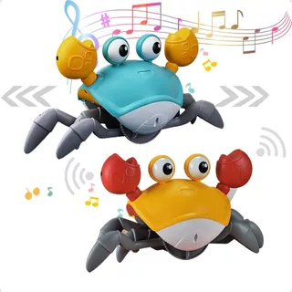 Caranguejo Fujão De Brinquedo Interativo Musical Brinquedo Infantil Caranguejo com sensor Anda para os dois Lados a Pilha CORES SORTIDAS