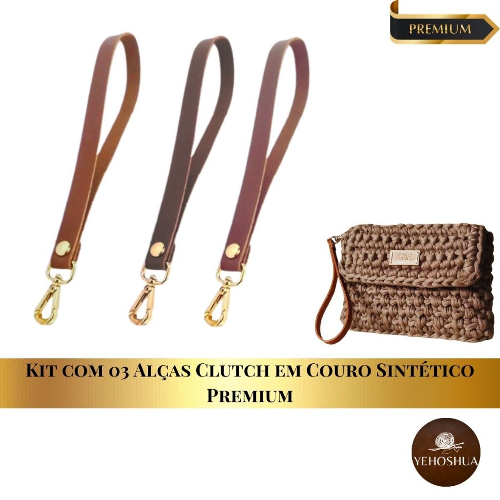 Kit 03 Alças Clutch em Couro Sintético Premium – Ideal para bolsa de ...