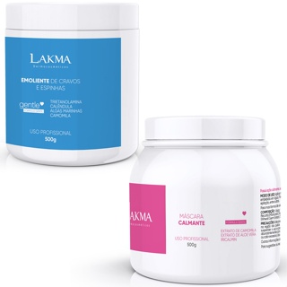Combo Lakma Creme Emoliente de Cravos e Espinhas 500g + Máscara Calmante Profissional 500g