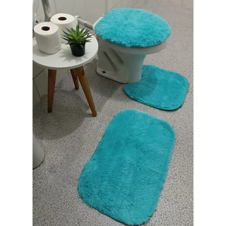 Jogo De Tapete 3 Peças Banheiro Peludo Felpudo Luxo